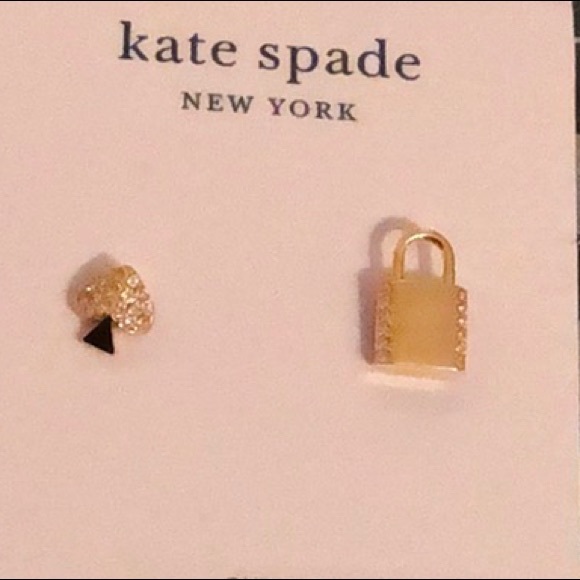 NWT Kate Spade Lock Spade stud earrings - Picture 8 of 9